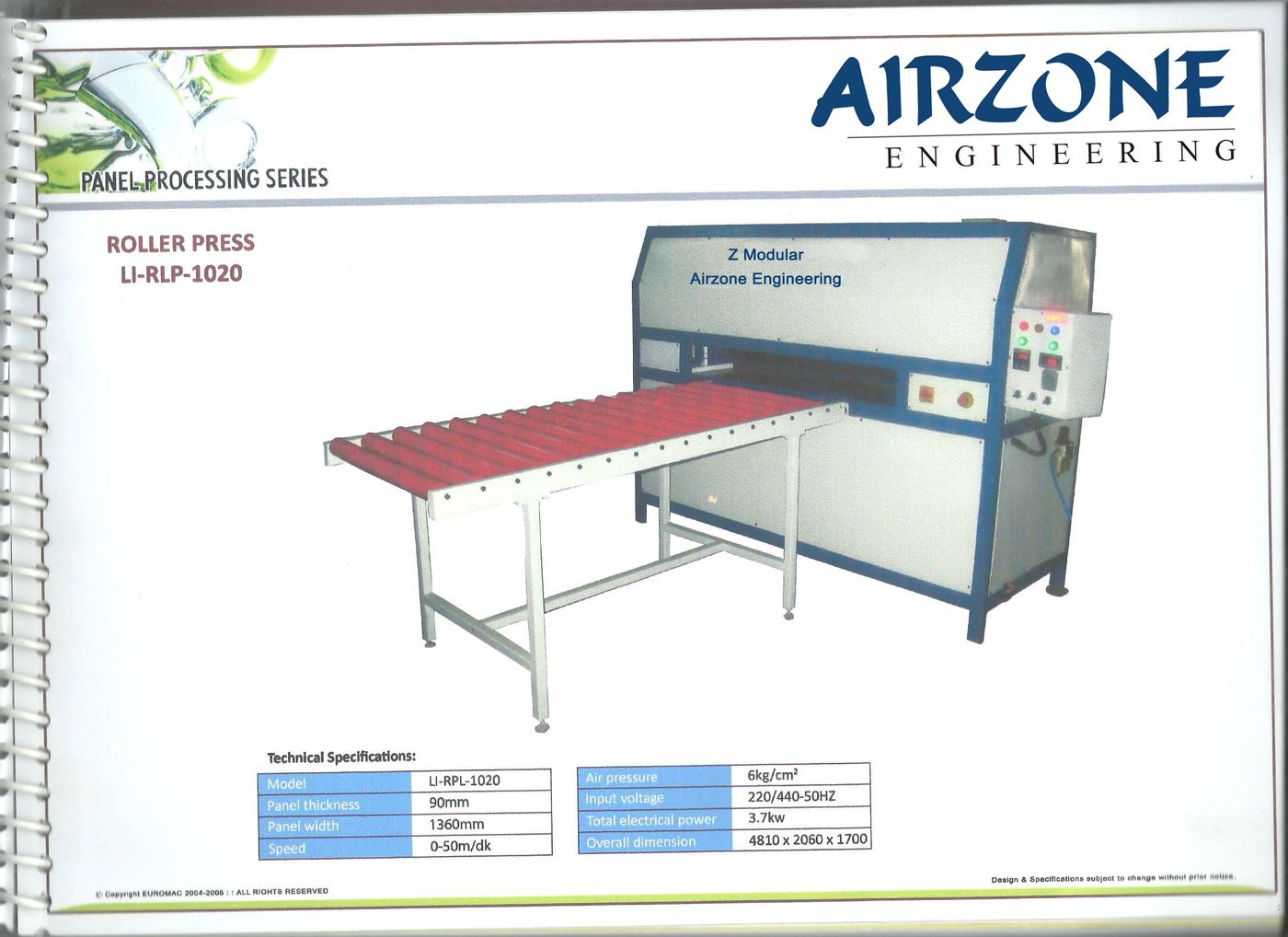 LI-RPL-1020 roller press with in-feed roller conveyor