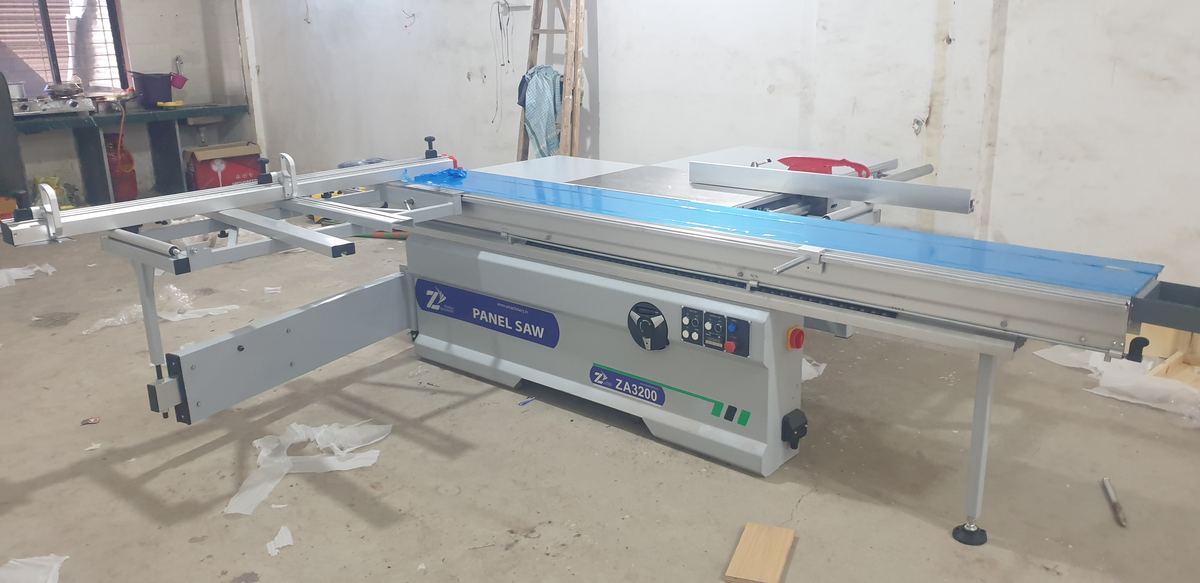 ZA-3200 sliding table panel saw, assembled and squared at our Mumbai works.