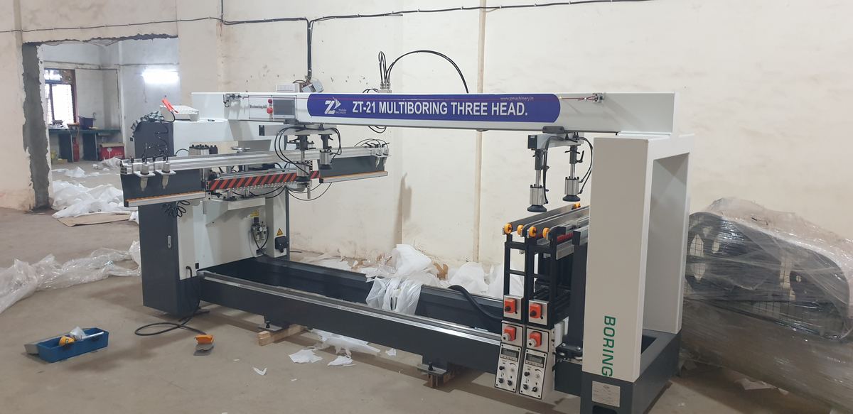 ZT-21 three head multi boring machine at the Z-Modular Machinery works in Mumbai